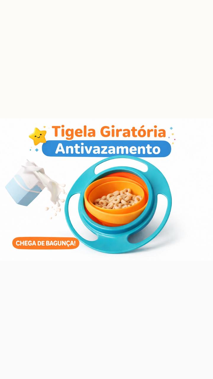 🧡 Tigela Giratória Antivazamento Infantil