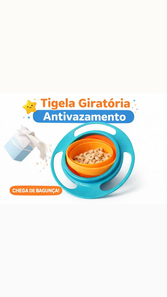 🧡 Tigela Giratória Antivazamento Infantil