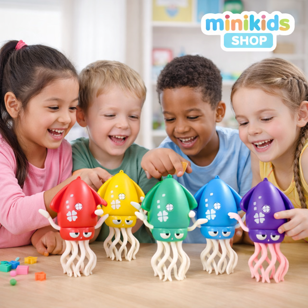 🐙 Polvo Dançante Inteligente com Luz e Música – MiniKids Shop