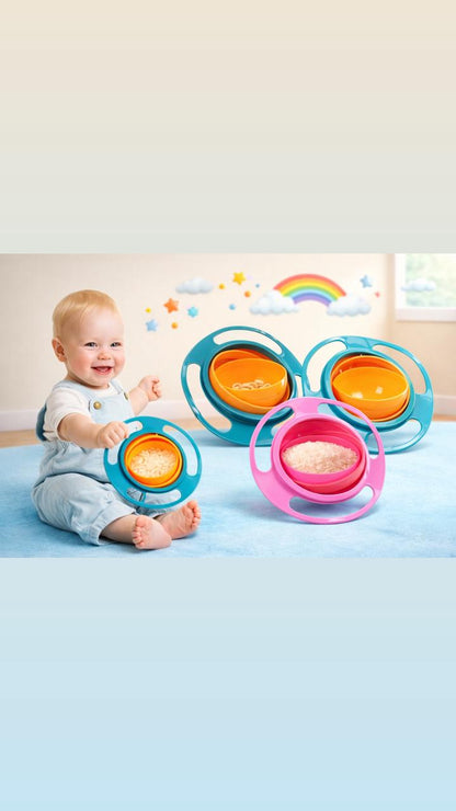 🧡 Tigela Giratória Antivazamento Infantil