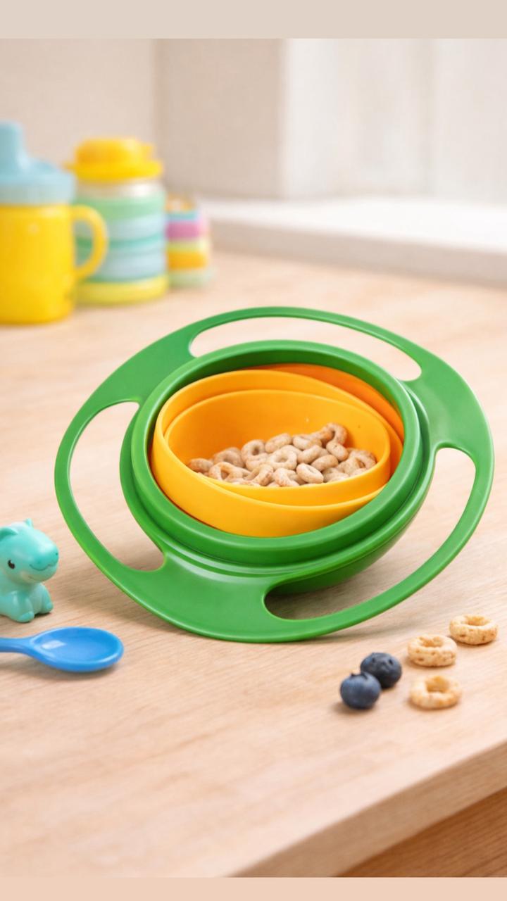 🧡 Tigela Giratória Antivazamento Infantil