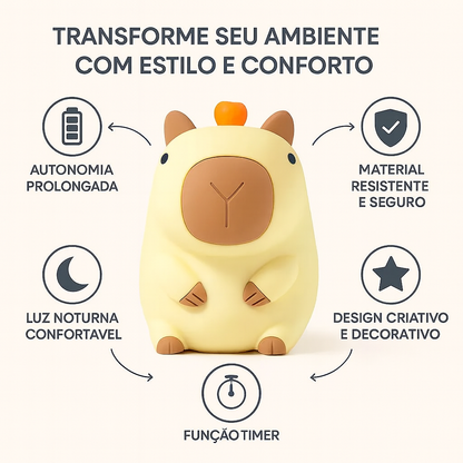 ✨🦫 Luminária Capivara – A Luz Mais Fofa Que Vai Encantar Crianças e Adultos!