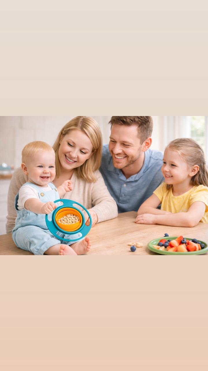🧡 Tigela Giratória Antivazamento Infantil