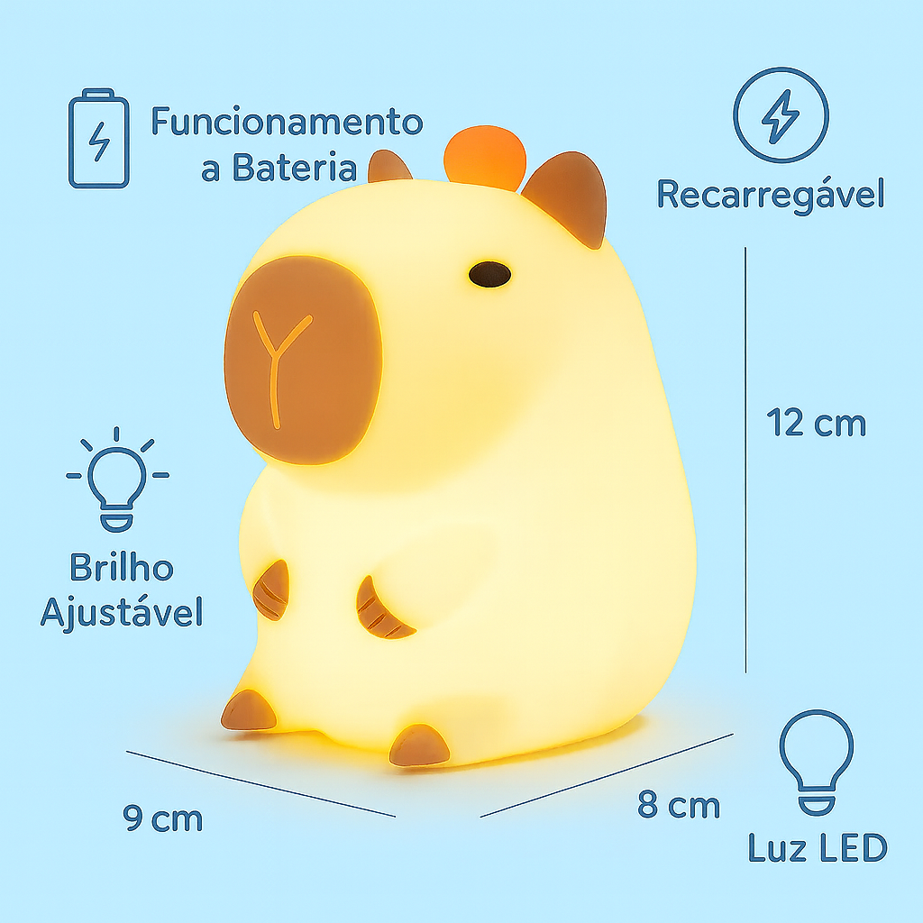 ✨🦫 Luminária Capivara – A Luz Mais Fofa Que Vai Encantar Crianças e Adultos!