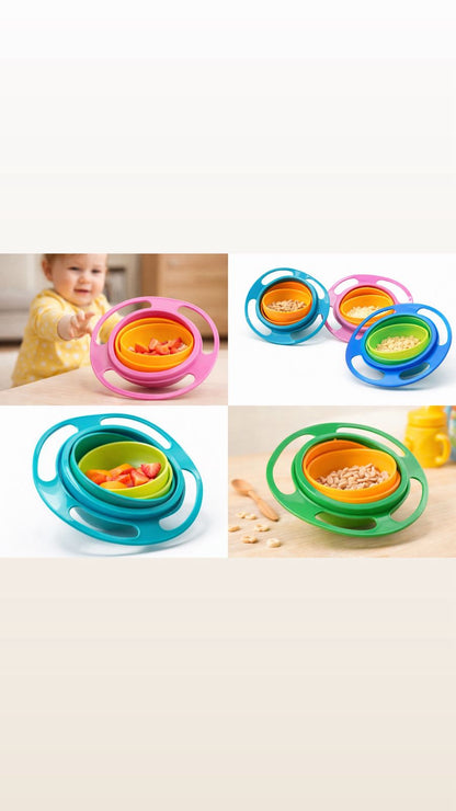 🧡 Tigela Giratória Antivazamento Infantil