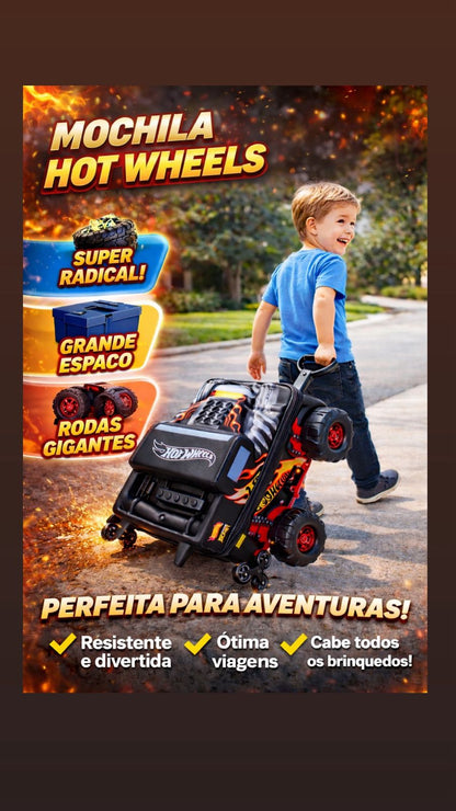 🔥 Mochila Hot Wheels Monster Truck com Rodinhas