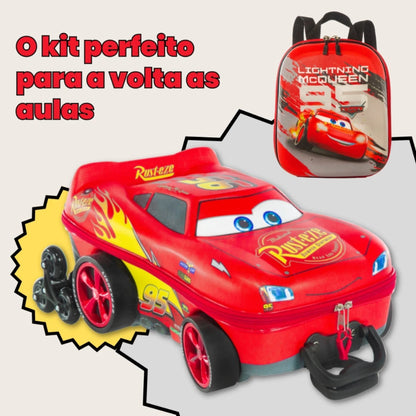 Mochila Mcqueen Infantil Relampago Mcqueen 3D Carros Disney
