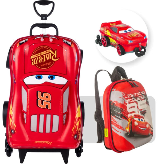 Mochila Mcqueen Infantil Relampago Mcqueen 3D Carros Disney